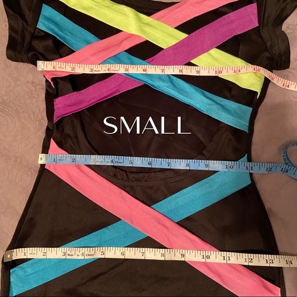 ✨NEW✨ Black Mini Dress with Neon Straps on Back - Picture 4 of 6